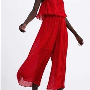 Zara flowy red Jumpsuit